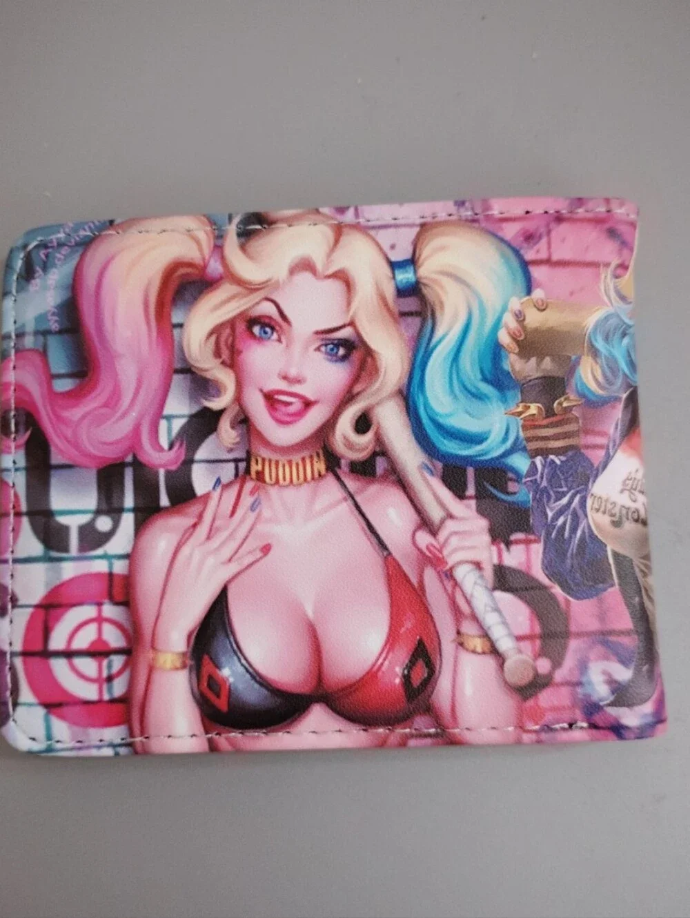 New batman Harley Quinn joker dc comic anime manga leather wallet